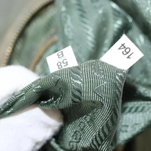 PRADA Shoulder Bag Nylon Khaki Gold Auth 154525 - Picture 10 of 16